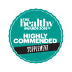 Ženklelis, patvirtinantis, kad „The Healthy Awards 2018“ konkurse buvo suteiktas aukštas įvertinimas papildų kategorijoje.