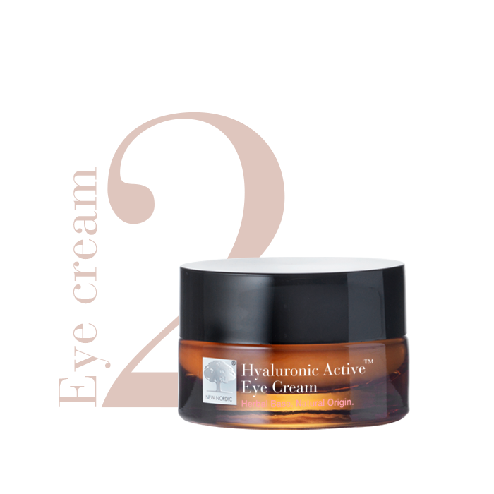 2 etapas: „Hyaluronic Active™“ akių kremas, nurodytas kaip antrasis odos priežiūros rutinos etapas.
