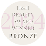 Ženklelis, patvirtinantis, kad įmonė yra „H&H Beauty Award 2024“ bronzinės kategorijos nugalėtoja.