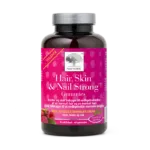 New Nordic Hair, Skin & Nail Strong™ Gummies – veganiškos guminukės su biotinu ir cinku plaukams, odai ir nagams, 60 guminukų.