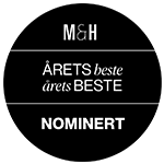 Logotipas su užrašu „Årets Bedste Nomineret“, pabrėžiantis nominaciją apdovanojimui.