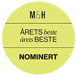 Logotipas su užrašu „Årets Bedste Nomineret“, pabrėžiantis nominaciją apdovanojimui.