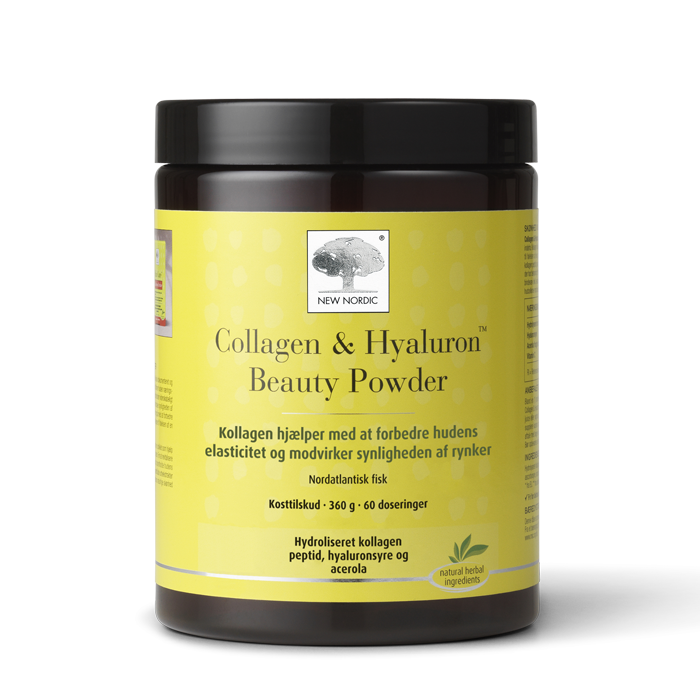 di_webpackshot_beautypowder_360g_new_dk New Nordic Collagen & Hyaluron™ Beauty Powder – kolageno milteliai su hialurono rūgštimi ir acerola, 60 porcijų.