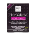 New Nordic Hair Volume™ plus Nail Strong™ – papildas su biotinu ir cinku normaliems plaukams ir nagams palaikyti, 60 tablečių.
