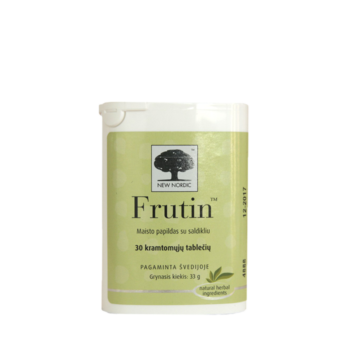 New Nordic Frutin™ – maisto papildas su saldikliu, 30 kramtomųjų tablečių.